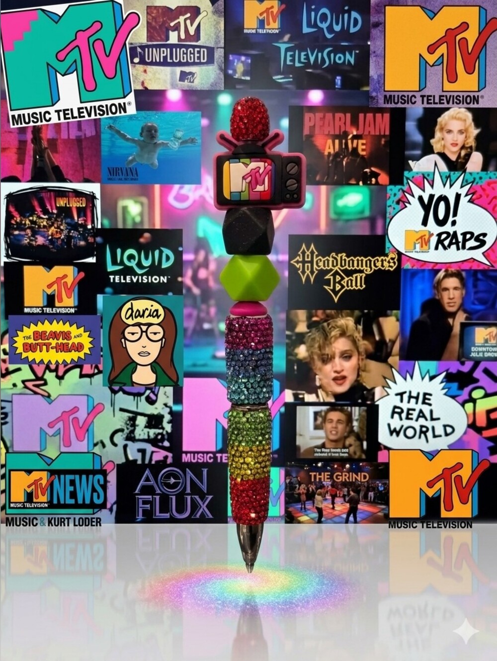 MTV Logo Handcrafted Statement Pen - Multicolor - Free Refill Included